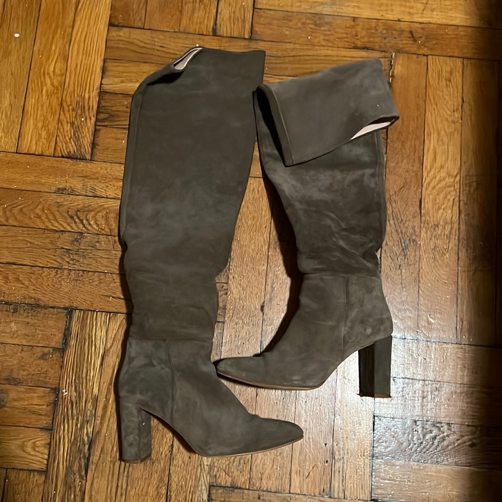 Zara suede knee high boots